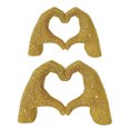 thumbnail image 1 of Figura de resina con forma de corazón y gesto de amor con purpurina, escultura para escritorio, estantería, adorno decorativo, 1 of 8