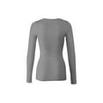 thumbnail image 2 of Bozzolo Women's RT1200 Basic Round Neck Long Sleeve T Shirt Top MH.Grey S, 2 of 3