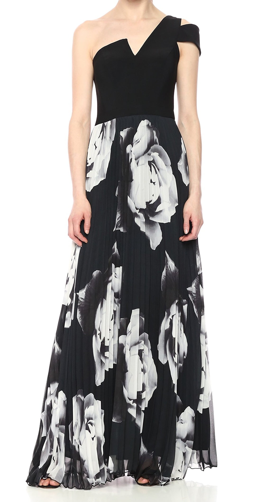 betsy and adam pleated gown