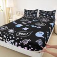 thumbnail image 5 of Homewish Spooky Animal Queen Sheets for Kids, Happy Halloween Pumpkin Queen Sheet Sets, 4pcs (1 Flat Sheet, 1 Fitted Sheet and 2 Pillowcases), 5 of 6