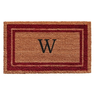 Calloway Mills Burgundy Border 24" x 36" Monogram Outdoor Doormat (Letter W)