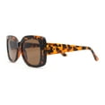 thumbnail image 3 of Girls Kids Size Chic Mod Elegant Rectangle Embossed Arm Sunglasses Tortoise - Brown, 3 of 4