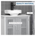 thumbnail image 6 of Modern Under Sink Cabinet with 2 Doors, Pedestal Under Sink Bathroom Cupboard, Bathroom Vanity Cabinet with Adjustable Shelves, Gray and White, 6 of 9
