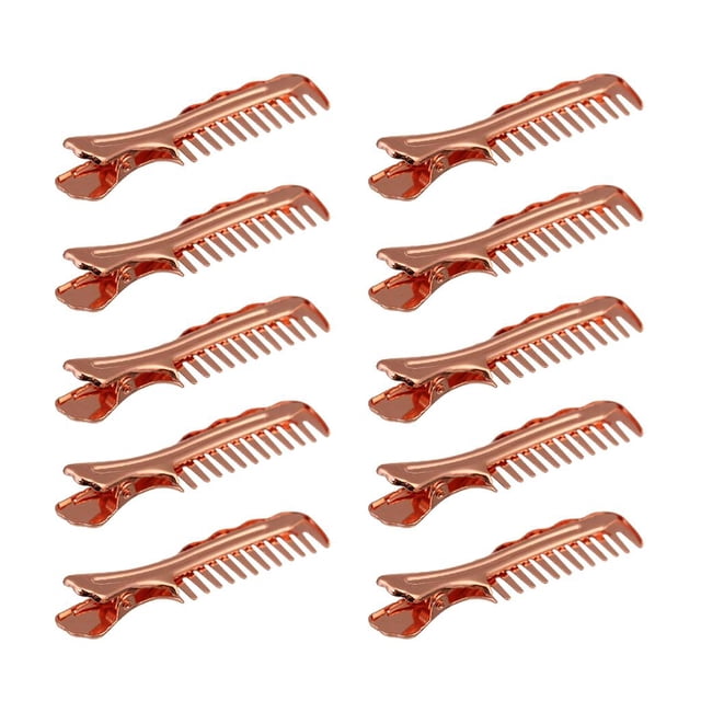 10x Pinzas de Forma de Peine Horquilla de Alligator para Cualquier Cabello Grueso o Delgado 68 x 15 mm Oro rosa Soledad Pinza para el pelo con pinzas para el cabello