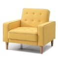 thumbnail image 3 of Glory Furniture Andrews Twill Fabric Convertible Chair in Yellow, 3 of 6