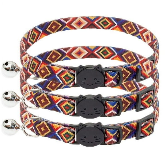 VATENIC Fashion Tribal Adjustable Cat Collars, 8-12 in, 3 Piece Set