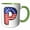 Green/White, variant on 3drose, Stars and Stripes Monogram Initial P, 11oz Magic Transforming Mug