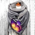 thumbnail image 2 of Women Colorful Butterfly Print Cotton Winter Warm Button Up Scarf, 2 of 3