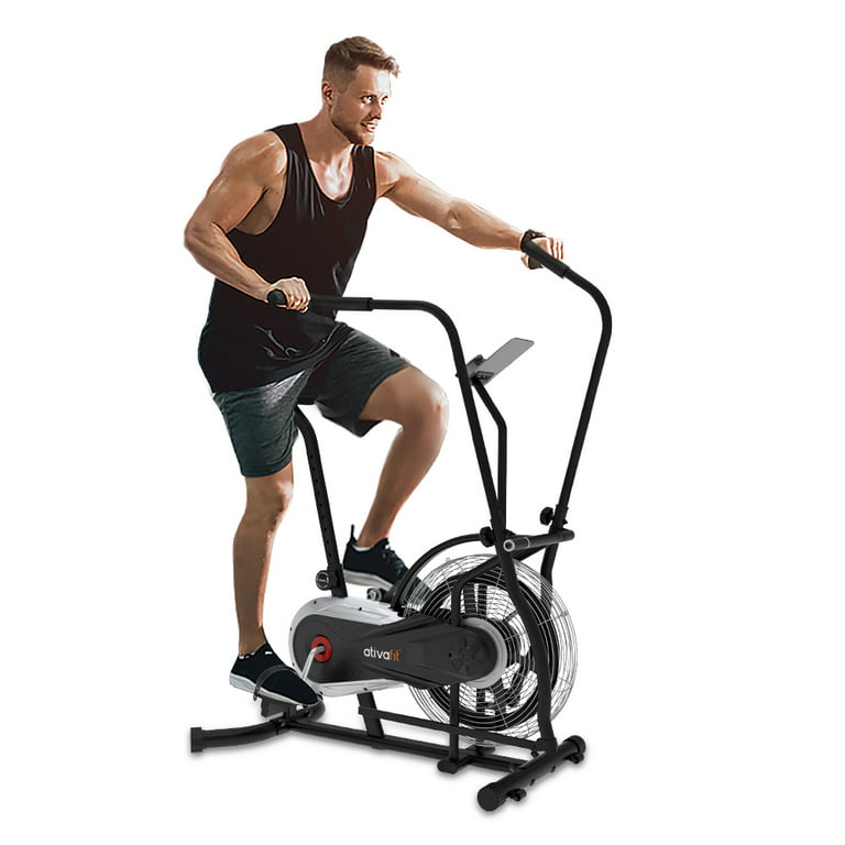 Ativafit Fan Bike Exercise AirBike Indoor Fitness Bike Stationary Bicycle with Air Resistance System Walmart.com