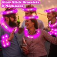 thumbnail image 3 of Collares y pulseras Glow Sticks Kannove de color rosa iluminado, 24 unidades, 3 of 6