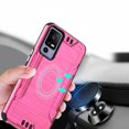 thumbnail image 6 of Designed for Samsung Galaxy A25 5G Hybrid Dual Layer Metallic Brush Texture Shockproof Hard PC + TPU Rubber with Screen Protector Phone Case Cover [Hot Pink], 6 of 11
