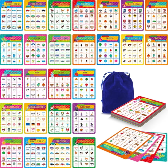 Juego de bingo Gethelud Road Trip, 30 tableros de doble cara