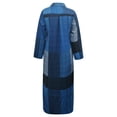 thumbnail image 4 of MAWCLOS Robes Maxi pour Femmes Robe Chemise à Imprimé Floral Kaftan à Revers Manches Longues 8001 Bleu 4TG, 4 of 4