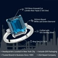 thumbnail image 2 of Gem Stone King 7.58 Cttw 12X10MM London Blue Topaz and 2MM White Lab Grown Diamond 3 Stone Engagement Ring for Women in 925 Sterling Silver | Gemstone Birthstone | Size 5,6,7,8,9, 2 of 4