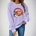 thumbnail image 3 of STETMN Football Sweatshirt for Women Round Neck Pullover Shirt Fall Loose Athletic Tops, 3 of 4