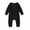 Black, variant on Baby Boys Girls Crewneck Jumpsuits for Newborn Solid Color Long Sleeve Romper Bodysuit Spring Fall Onesies Pajamas 0-18M