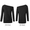 thumbnail image 4 of SWQZVT Women Cold Shoulder T-Shirts Long Sleeve Twist Knot Top Casual Spring Tunic Tops Black Blouse S-2XL, 4 of 6
