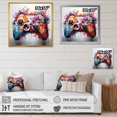 thumbnail image 4 of Designart "Gaming Controller in Colorful Design" Fashion Wall Art - Modern Colorful Video Games Living Room Canvas Art, 4 of 6
