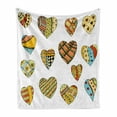 thumbnail image 1 of Valentine Soft Flannel Fleece Throw Blanket, Hand Drawn Heart Shapes Different with Ornamental Details Cartoon Artwork, Cozy Plush for Indoor and Outdoor Use, 70" x 90", Multicolor, by Ambesonne, 1 of 6