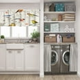 thumbnail image 3 of LALILO Kitchen Curtain Valance Colorful Floral Birds Green Rod Pocket Window Curtain 52"x 18" Set of 2, 3 of 7