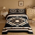 thumbnail image 2 of Erosebridal Tribal Diamond Full Size Comforter Sets for Men and Women, Beige Black Tan Southwestern Bedding Sets, 3-Piece 1 Comforter and 2 Pillowcases, 2 of 6