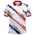 thumbnail image 3 of Men's 4th of July Polo Shirt American Flag Short Sleeve Golf Shirt Casual Button Down Shirts Independence Day Outfit(White1,XXXXXL), 3 of 3