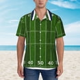 thumbnail image 2 of Sikiie American Football Field Print Men's Hawaiian Shirt, Summer Beach Button Pocket Short Sleeve T-Shirt,XX-Large, 2 of 7