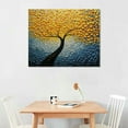 thumbnail image 2 of JRXY -100% Hand-Painted Contemporary Art Oil Painting On Canvas Texture Palette Knife Tree Paintings Home Interior Decor Abstract Art 3D Golden Flowers Paintings Large Canvas 20x16in 16x12in, 2 of 4