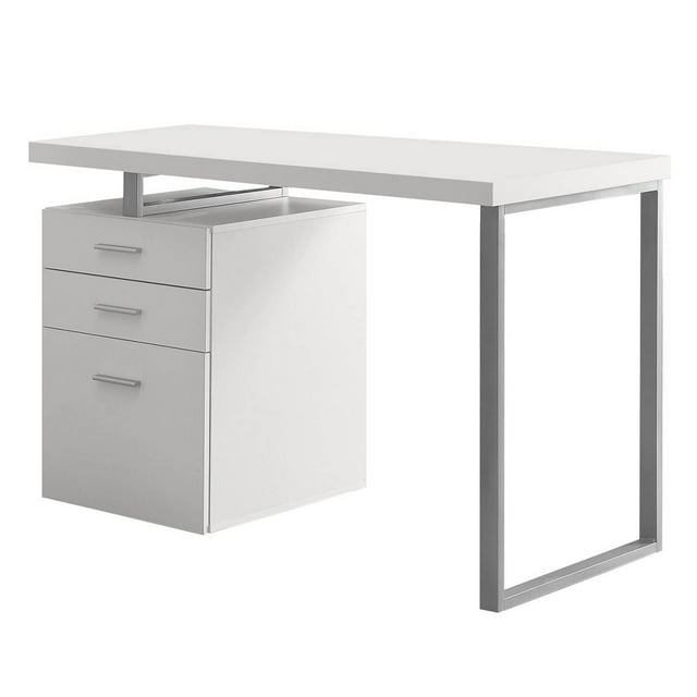Monarch Specialties Bureau d'Ordinateur Moderne pour Bureau à Domicile, 47 Pouces, Blanc