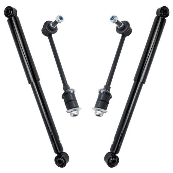 Detroit Axle - 4pc Rear Shocks Kit for 1999-2004 Nissan Pathfinder 1999-2003 Infiniti QX4 2 Shock Absorbers Assembly 2 Sway Bar End Links 2000 2001 2002 Replacement
