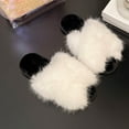 thumbnail image 6 of CHUMUD Women's Faux Fox Fur Slippers - Plush Open-Toe Mules with Cushioned Non-Slip Sole, Cozy Winter Slides, 6 of 9