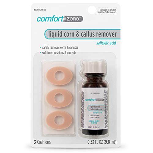 Comfort Zone Liquid Corn & Callus Remover, Maximum Strength Corn & Callus Removal Treatment with Salicylic Acid, 0.33 Ounce