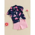 thumbnail image 4 of Toddler Little Boy Kids Summer Floral Shirt Bermuda Shorts Outfit Set 12M 18M 24M 3Y 4Y 5Y Clothes, 4 of 10
