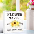 thumbnail image 6 of Zomyto 5"x5" Rustic Spring Wood Block Signs,Flower Market Open Daily Vintage Floral Wooden Box Sign,Farmhouse Sign Decor, 6 of 7
