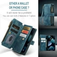 thumbnail image 5 of Asuwish Kickstand Hard Shell Wallet Cell Phone Case with Tempered Glass Screen Protector for iPhone 13 Mini, Blue, 5 of 7