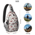 thumbnail image 5 of Sling Backpack,White Christmas Truck and Tree Pattern Sling Bag with Water Bottle Holder,Waterproof Sling Bag for Men/Women with Headphone Jack for Hiking,Travel, 5 of 6