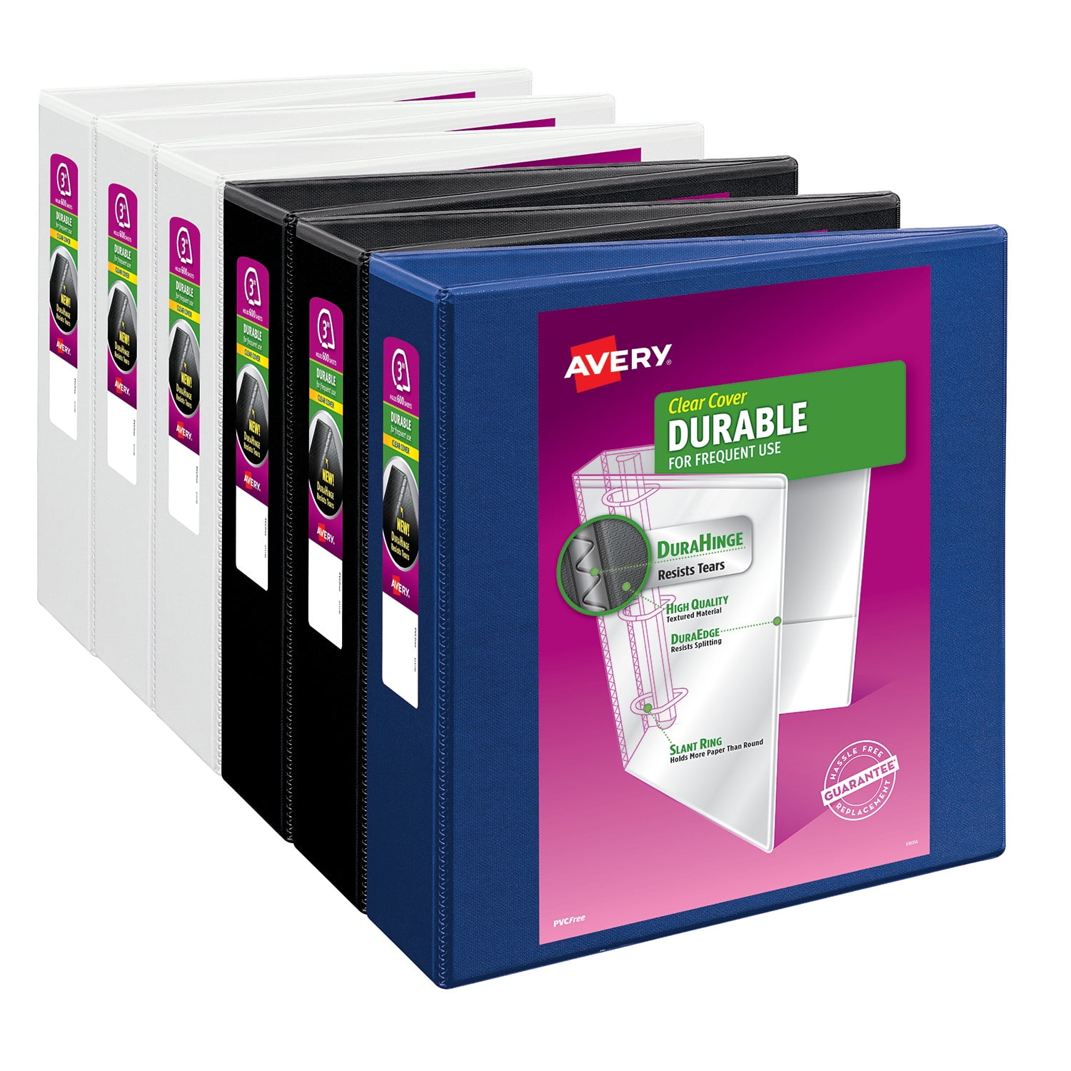 Avery Durable View Binder, 3" Slant Ring, Assorted (17048) Walmart