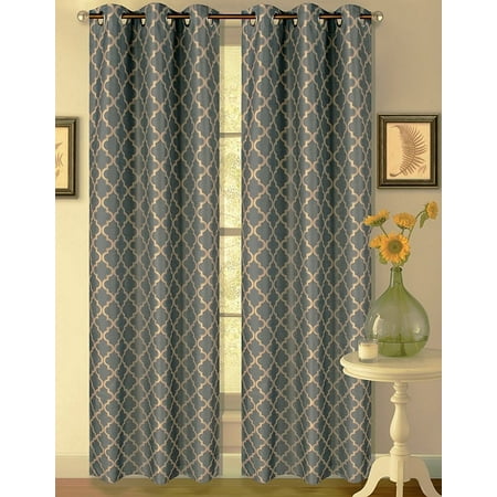 22 Two Tone Geometric 1 Panel Slate Blue Taupe Thermal Foam Lined 22 Two Tone Geometric 1 Panel Slate Blue Taupe Thermal Foam Lined Modern