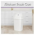 thumbnail image 4 of 13 Gallon Kitchen Trash Can with Swing Lid, 52 Qt Plastic Garbage Bin for Indoor and Outdoor Use, Durable Waste Basket for Home, Office, Garage, Patio, Restaurant (White), 4 of 5