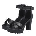 thumbnail image 4 of KALLORY Black Heeled Sandals 1 Pair for Women with Elegant Style and Comfortable Wear, 4 of 8