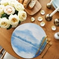 thumbnail image 2 of Blue Ombre Round Placemats Set of 2 for Dinning Tables,Heat-proof Braided Table Mats 15 Inch,Watercolor Landscape Abstract Rustic Washable Place Mat for Kitchen Restaurant Party Decor Table Setting, 2 of 9
