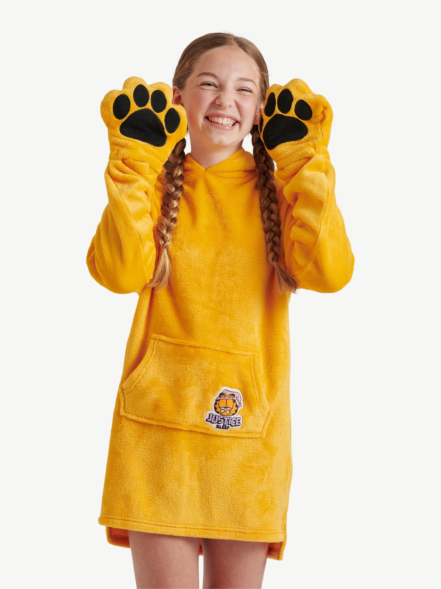 Justice Girls Long Sleeve Hooded Sleeper, Sizes S/M to L/XL