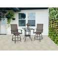 thumbnail image 2 of Kozyard Isabella Patio High Swivel Bar Stools/Chairs Steel Frame Outdoor Bistro Set for 2, Brown, 2 of 5