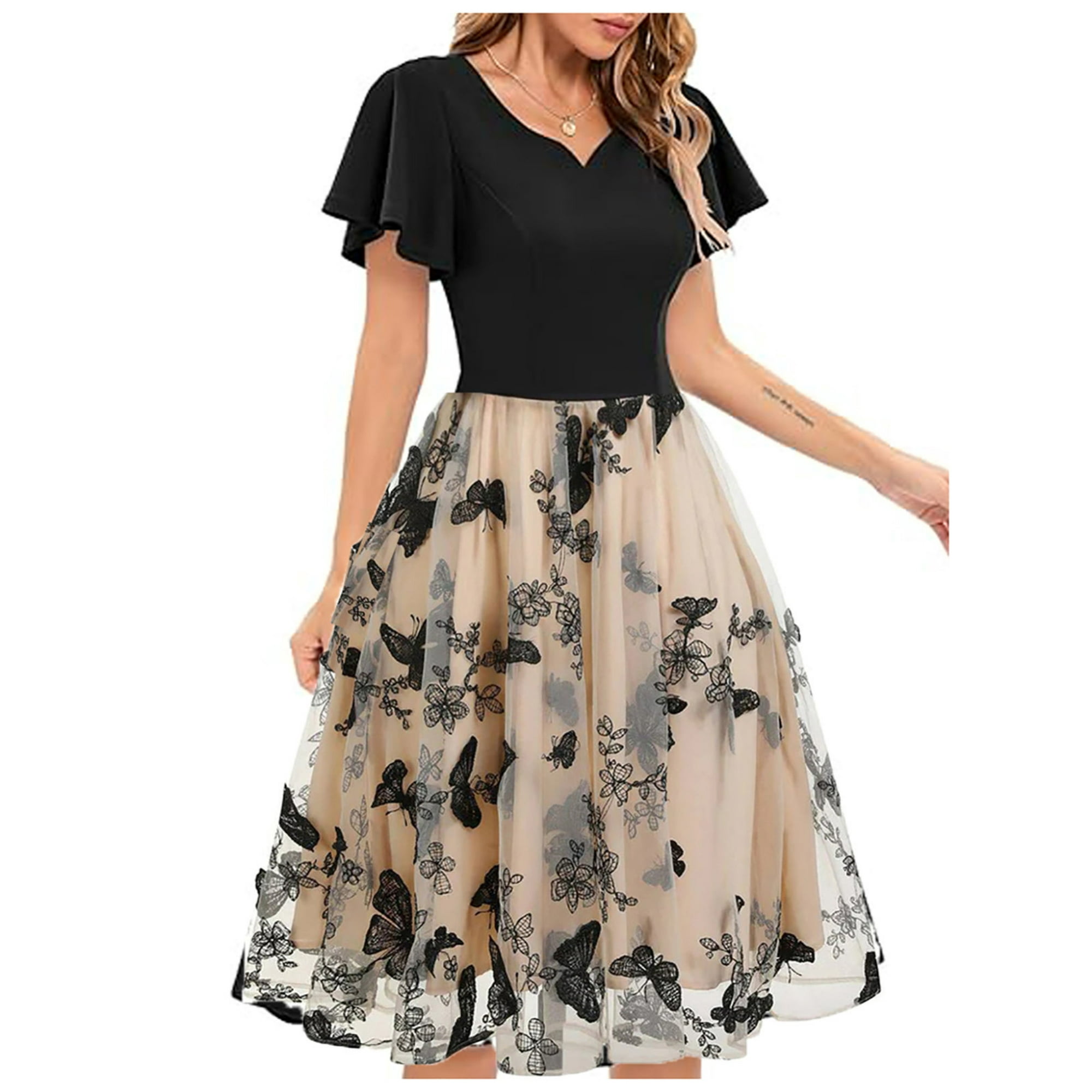 Robes d'Été Grande Taille pour Femmes 2024 Robe Col en V Robe de