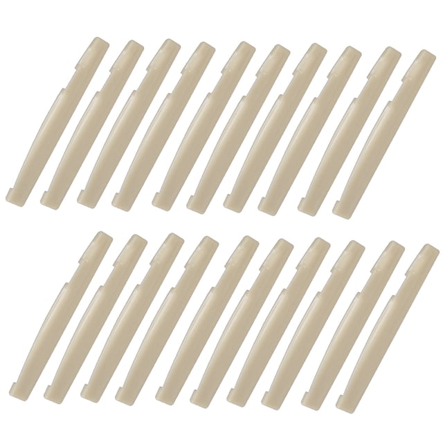 Sillines de puente de cuerda de guitarra Sunnimix 20 piezas plástico 72x3x9mm blanco