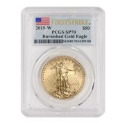 2015-W $50 Gold Eagle PCGS SP70 First Strike Flag Label U.S. Mint Coin