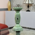 thumbnail image 1 of Handmade Wood Eco-friendly Traditional Antique Sage Set Of One Pillar Candle Holder, 1 of 3