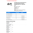 thumbnail image 2 of Front Wheel Hub and Bearing Repair Kit - with Retaining Ring and Axle Nut - Compatible with 1992 - 2000 Honda Civic 1993 1994 1995 1996 1997 1998 1999, 2 of 2