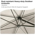 thumbnail image 3 of Grand Patio 10x10ft Patio Double-Sided Outdoor Cantilever Umbrella with Base & Cover, Black Pole, 3 of 8