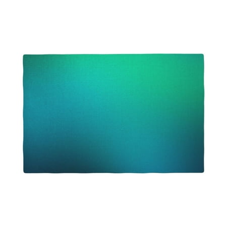 

Table Placemats Set of 4 - Green Turquoise Teal 12x18 In Faux Linen Double Heat Resistant Place Mats Cloth Indoor/Outdoor Placemats Washable Table Mats for Dining Kitchen Party